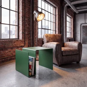 Neo Magazine Rack Metal Side Table / Vinyl Record Storage - 2