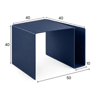 Neo Blue Metal Side Table with Magazine Rack - 5