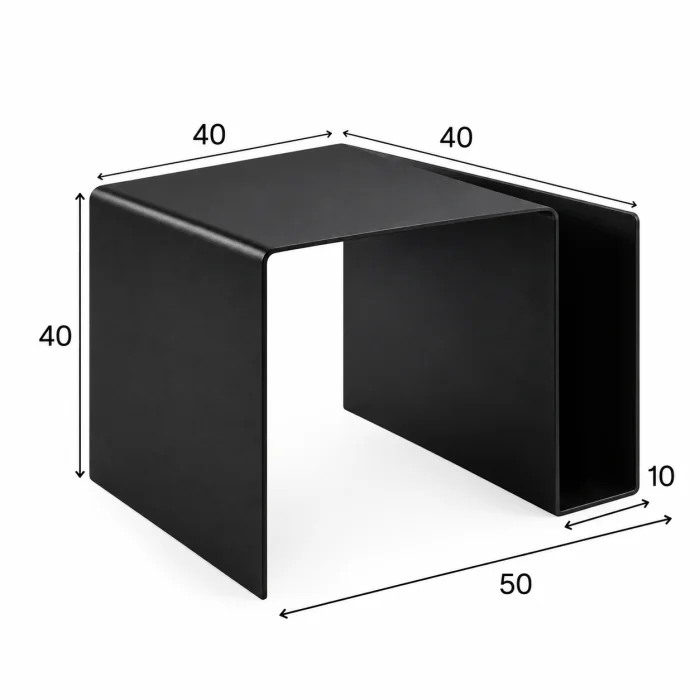 Neo Magazine Rack Metal Side Table / Vinyl Record Storage - 5