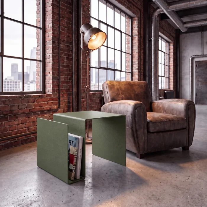 Neo Metal Magazine Rack Side Table and Record Holder - 2