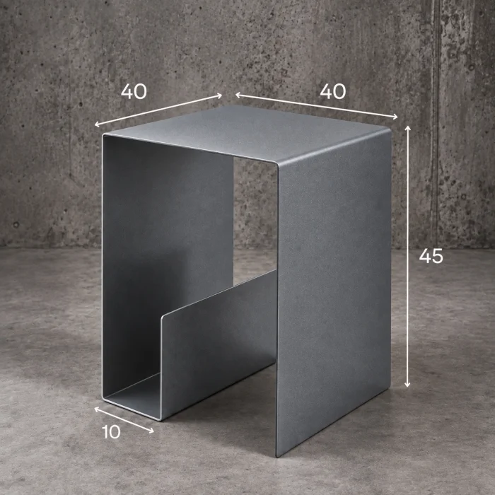 Trinity Metal Side Table with Compartment - 5