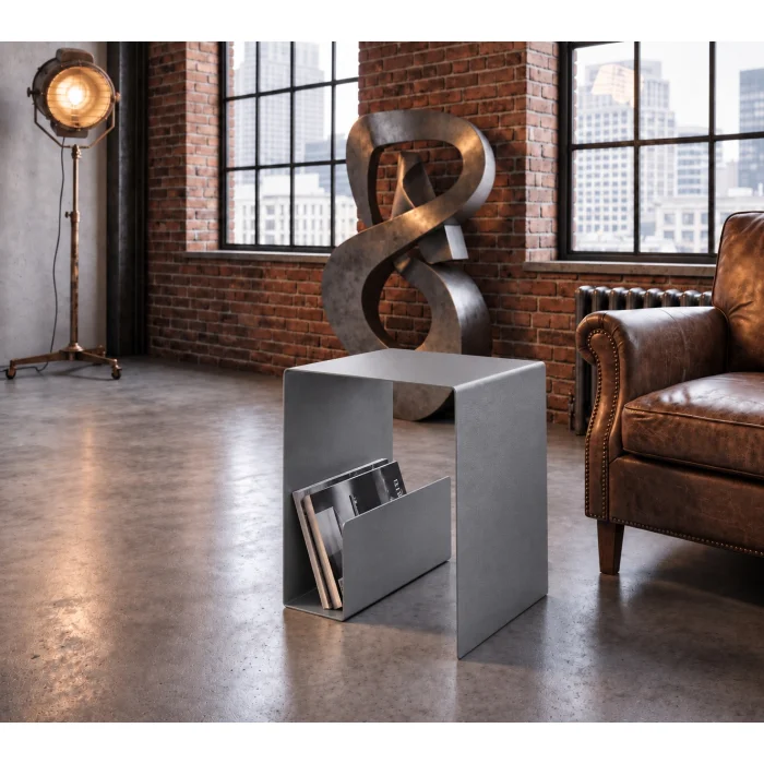 Trinity Metal Side Table with Compartment - 3