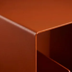 Trinity Orange Metal Side Table with Storage - 4