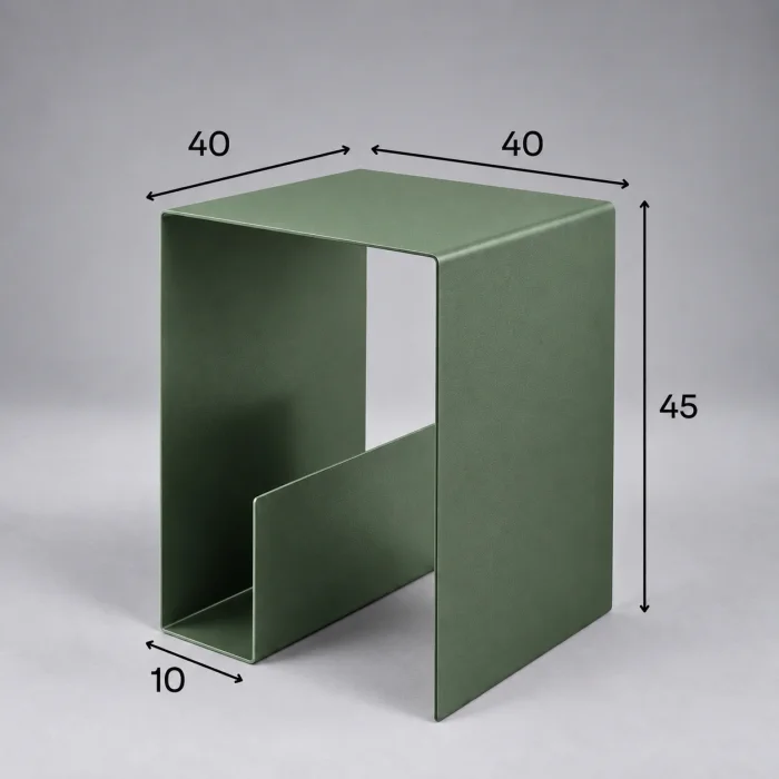 Trinity Metal Side Table with Magazine Rack - 5