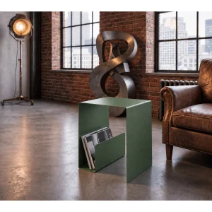 Trinity Metal Side Table with Magazine Rack - 3