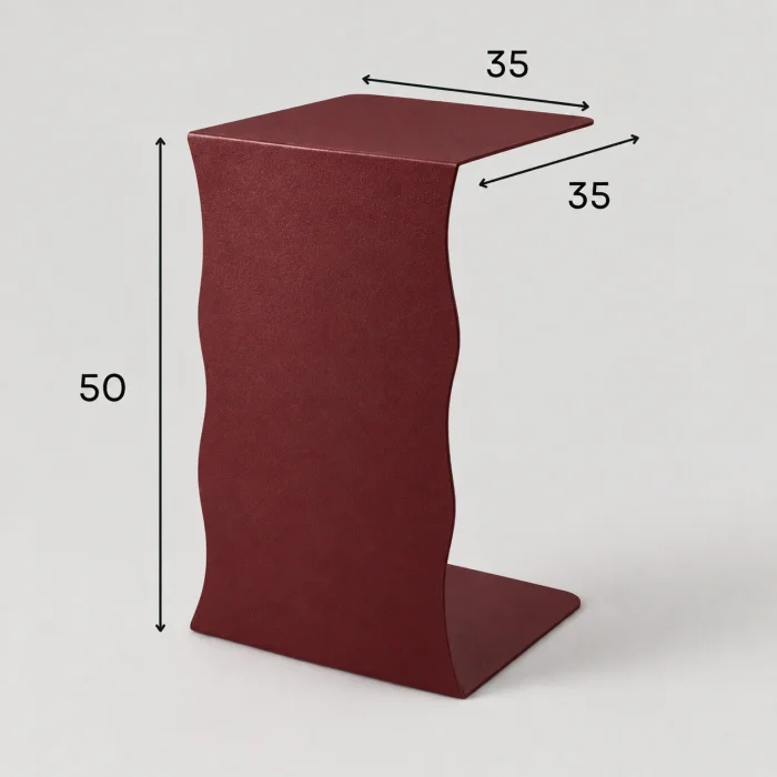Wave Bordo Metal Side Table - 5