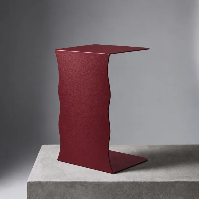 Wave Bordo Metal Side Table - 2