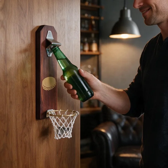 Hoop Wooden Wall Bottle Opener - 5
