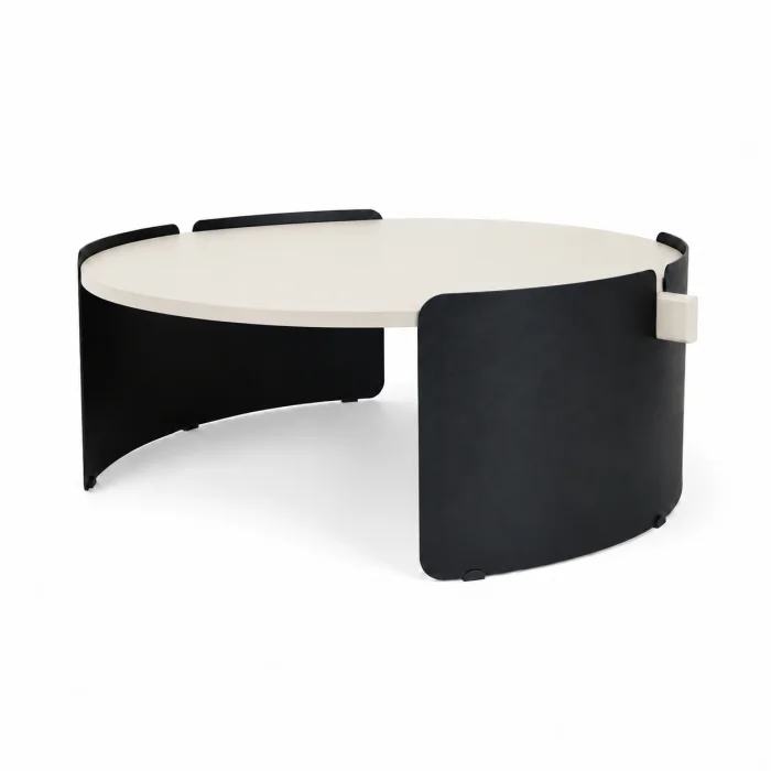 Orbit Moonstone and Black Coffee Table - 1