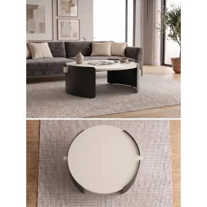 Orbit Moonstone and Black Coffee Table - 7
