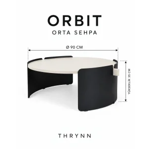 Orbit Moonstone and Black Coffee Table - 11