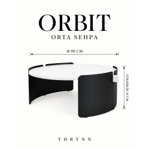 Orbit White-Black Coffee Table - 12