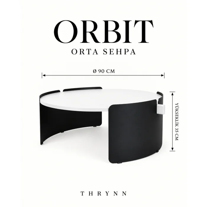 Orbit White-Black Coffee Table - 12