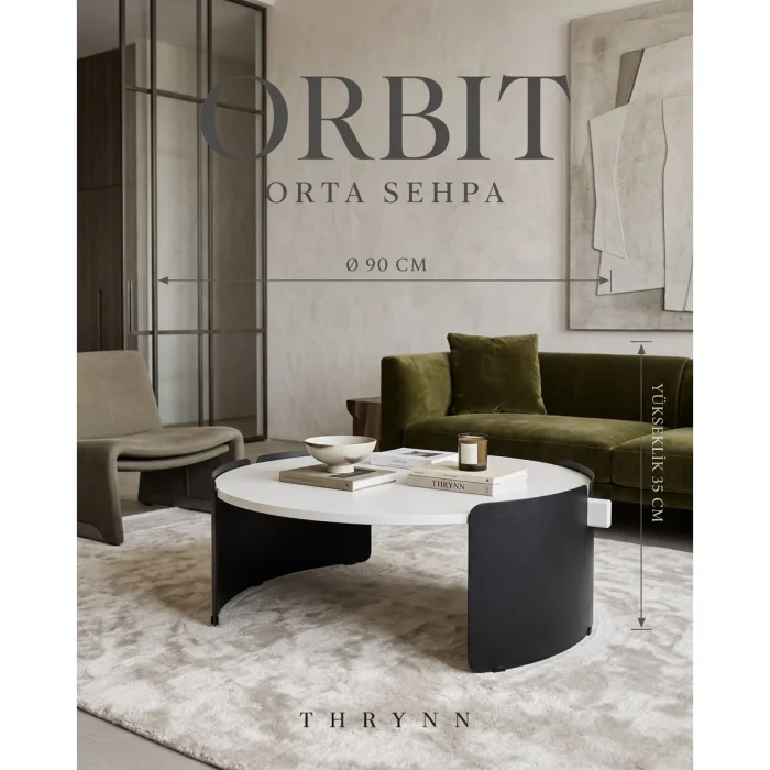 Orbit White-Black Coffee Table - 11