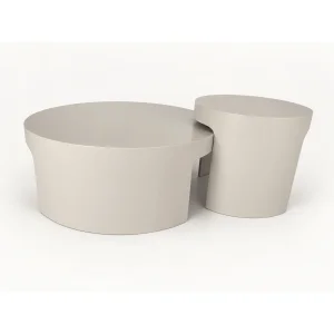 Ovria Vizon Beige Coffee and Side Table Set - 2