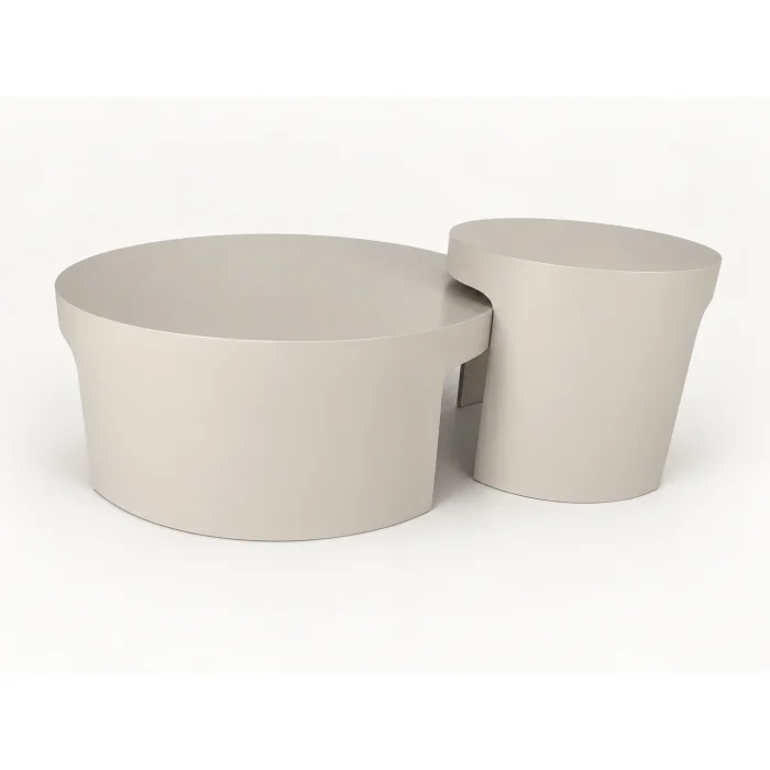 Ovria Vizon Beige Coffee and Side Table Set - 2