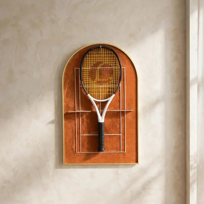 Terracourt Real Clay Court Surface Tennis Racket Hanger Art Piece - 2