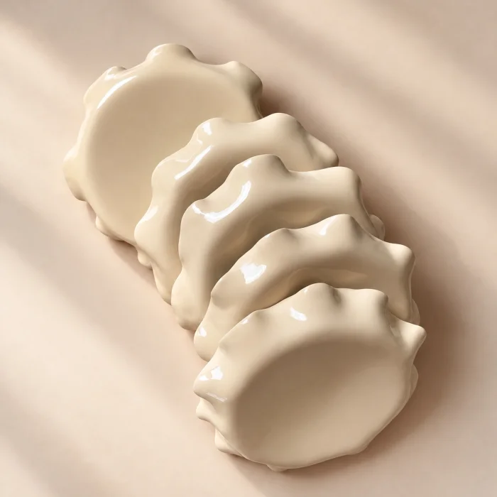 Organik Formlu Stoneware Küçük Boy Tabak - 4