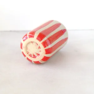 Kırmızı Çizgili Seramik Mug - 4