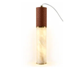 Leather Detailed Marble Cylinder Pendant Chandelier - 3