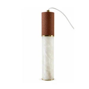 Leather Detailed Marble Cylinder Pendant Chandelier - 4