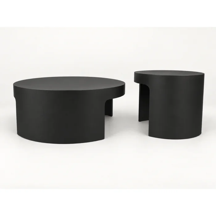 Ovria 2-Piece Black Coffee and Side Table Set - 2