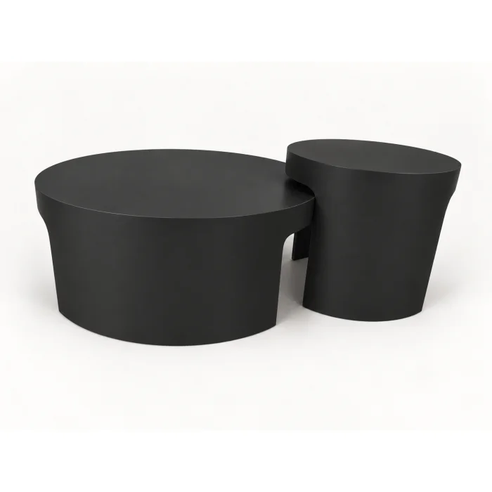 Ovria 2-Piece Black Coffee and Side Table Set - 4
