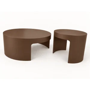 Ovria Walnut Brown Coffee and Side Table Set of 2 - 1
