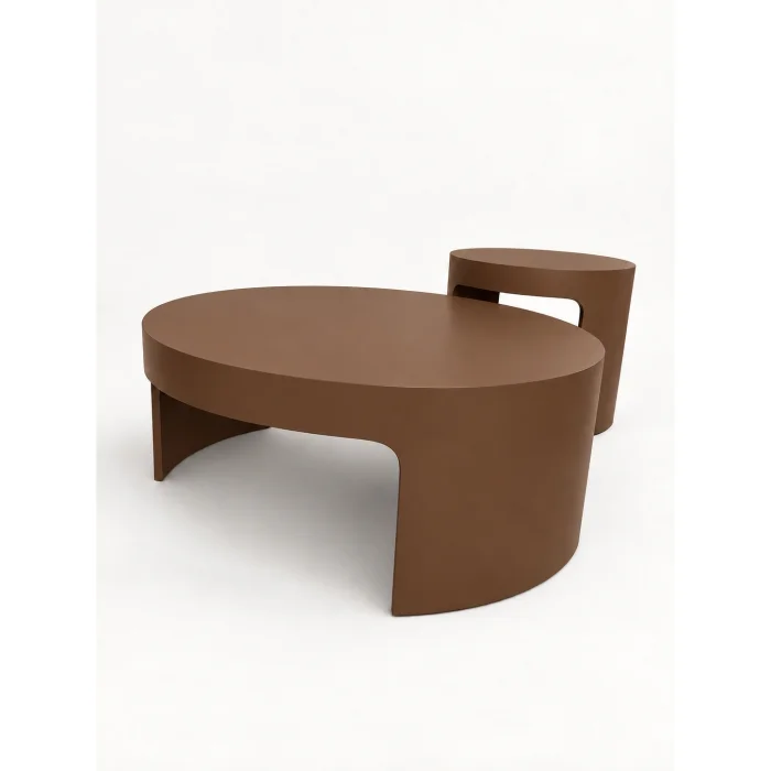Ovria Walnut Brown Coffee and Side Table Set of 2 - 3