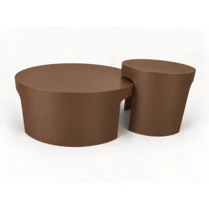 Ovria Walnut Brown Coffee and Side Table Set of 2 - 4