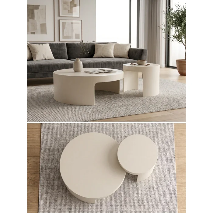 Ovria Moonstone Coffee and Side Table Set - 8