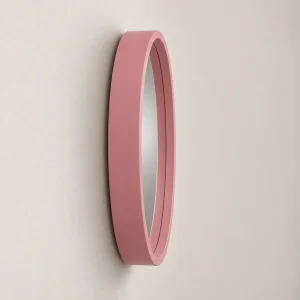 Pink Framed Round Wall Mirror - 2