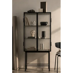 Obsidian Grid Vitrin Cabinet - 1