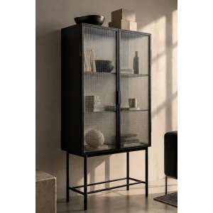 Obsidian Grid Vitrin Cabinet - 2