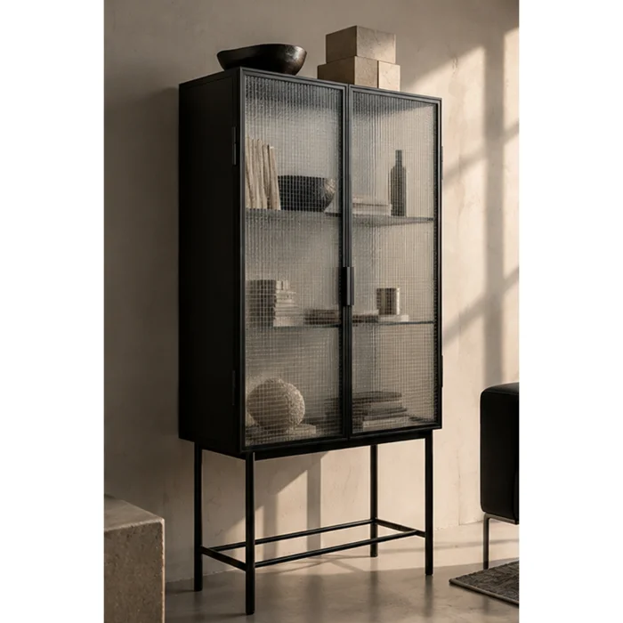 Obsidian Grid Vitrin Cabinet - 2