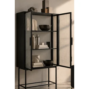 Obsidian Grid Vitrin Cabinet - 3