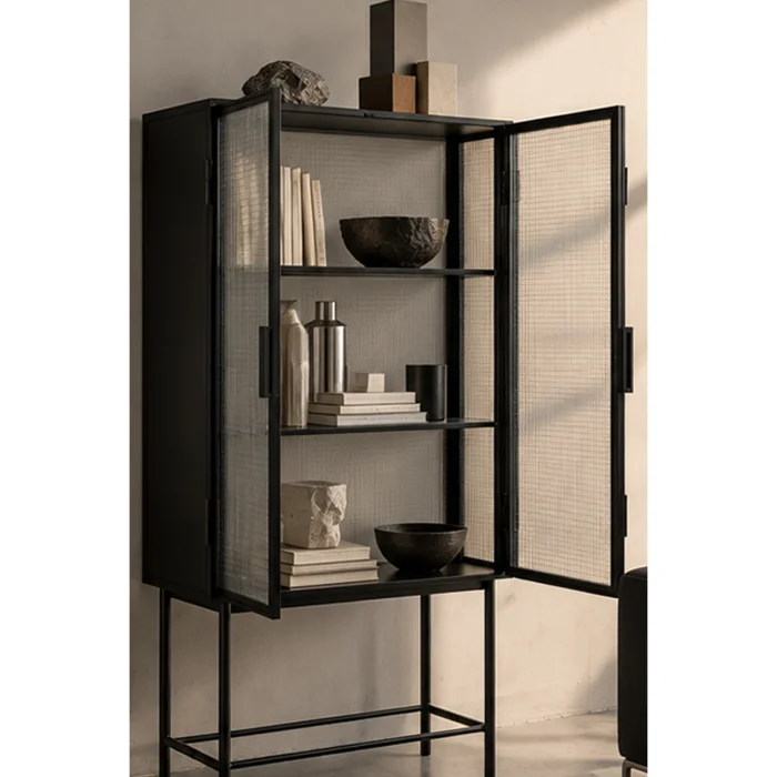 Obsidian Grid Vitrin Cabinet - 3