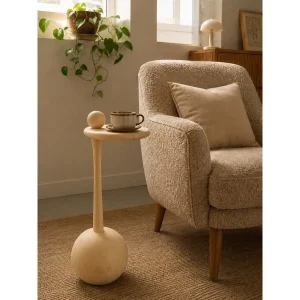 Natura Solid Wood Natural Side Table - 2