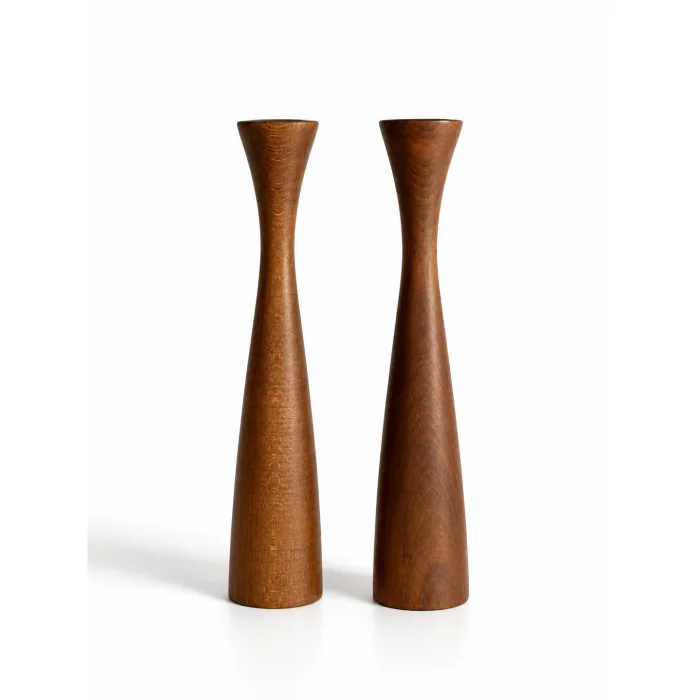 Vela Duo Gürgen Ahşap Şamdan Seti - 2