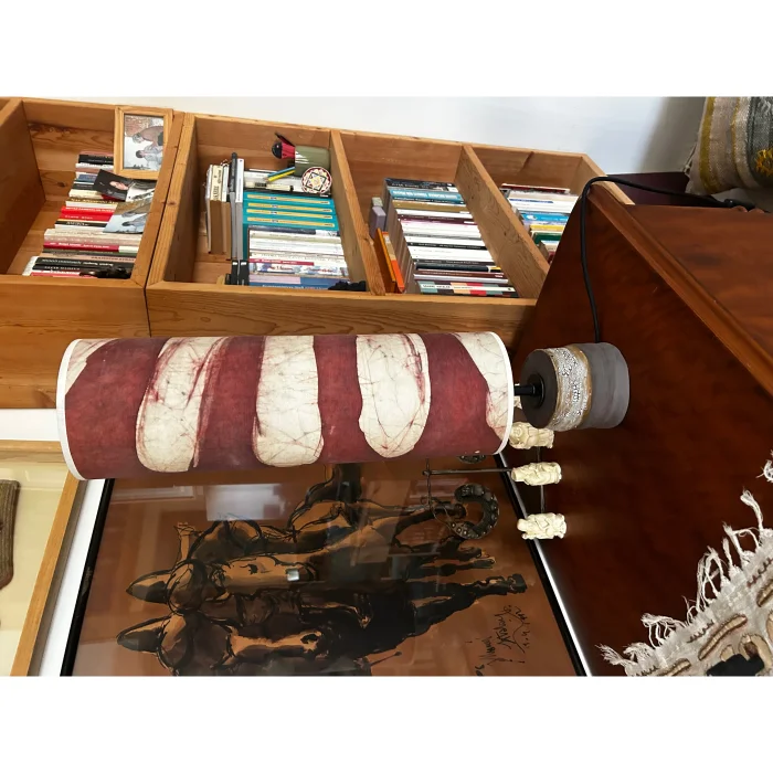 Batik Şapkalı Seramik Gövdeli El Yapımı Lambader - 4