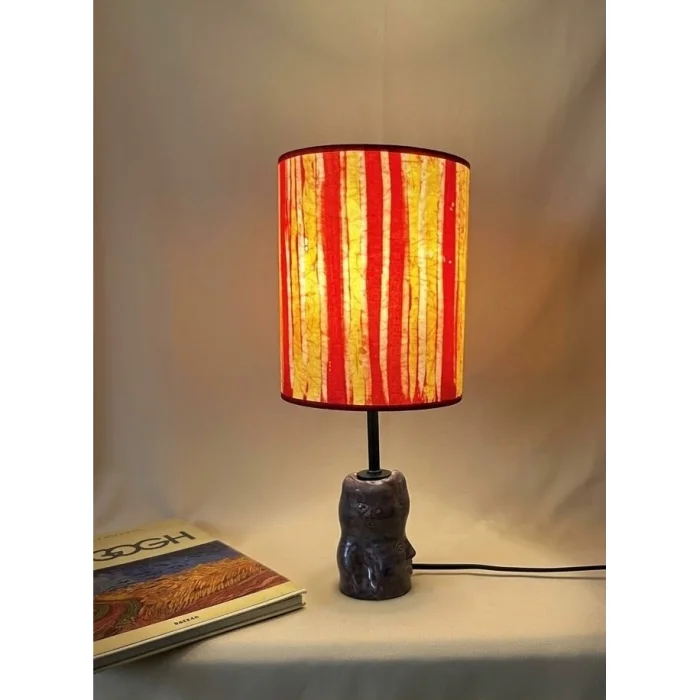 Striped Batik Shade Handmade Ceramic Floor Lamp - 2