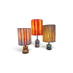Striped Batik Shade Handmade Ceramic Floor Lamp - 3