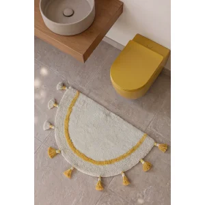 Gigi Açık Gri - Turkuaz Cotton Bath Mat - 1