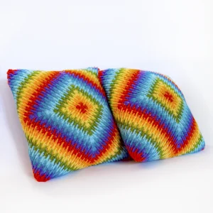 Rainbow - Modern Colorful Hand-knitted Decorative Pillow | Set Of 2 - 1