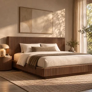 Bella Brown Oak Wooden Bed Frame - 4