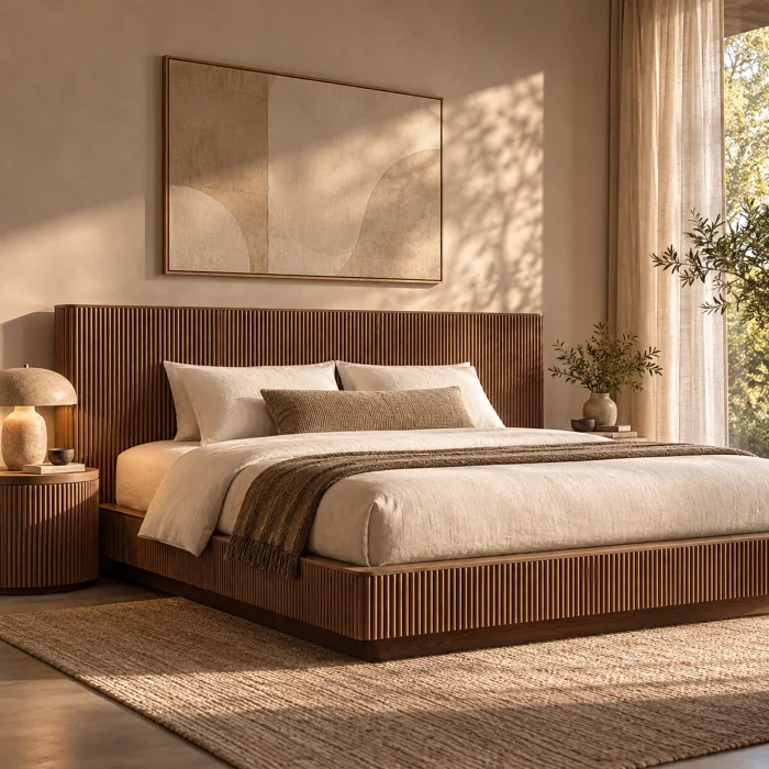 Bella Brown Oak Wooden Bed Frame - 4