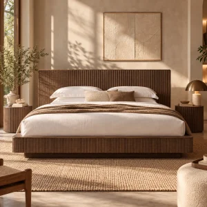 Bella Brown Oak Wooden Bed Frame - 3