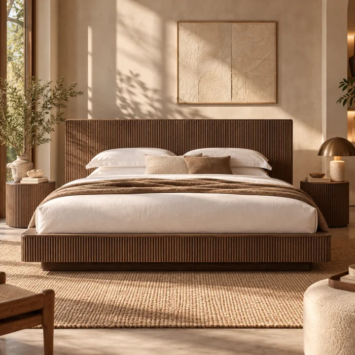 Bella Brown Oak Wooden Bed Frame - 3