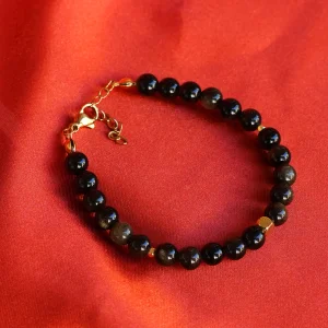 Natural Obsidian Stone Bracelet - 1