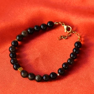 Natural Obsidian Stone Bracelet - 2